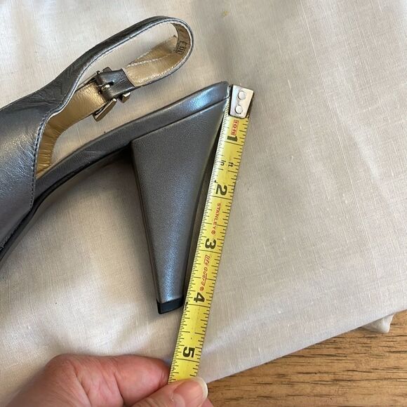PETER KAISER GREY LEATHER PLATFORM SANDALS.  NEW - Picture 5 of 9